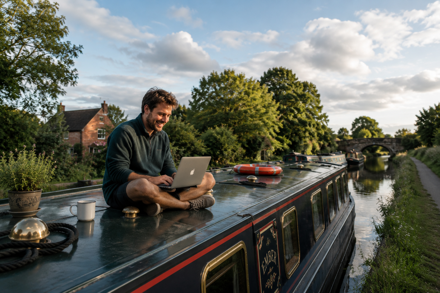 Person learning about moorings